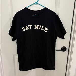OAT MILK Men’s Black Graphic Short Sleeve Tee